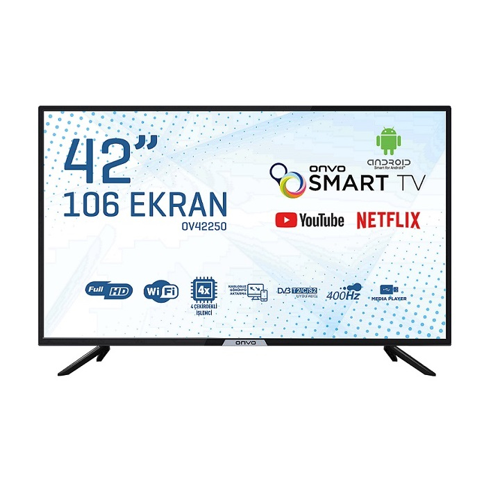 Onvo OV42250 42″ 106 Ekran Full HD Uydu Alıcılı  Android Smart LED TV