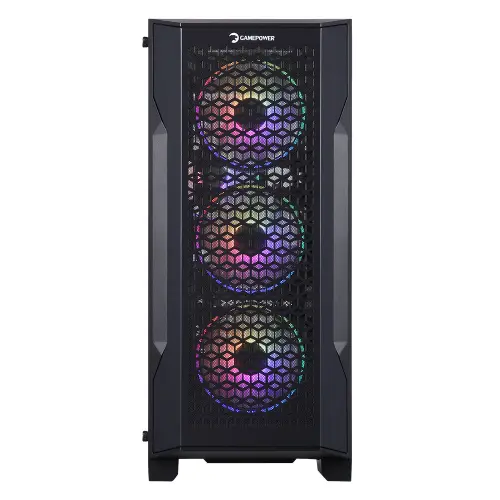 GamePower Savagis 650W 80+ Bronze ATX 4* ARGB Fan Temperli Cam Hub Siyah Gaming Kasa