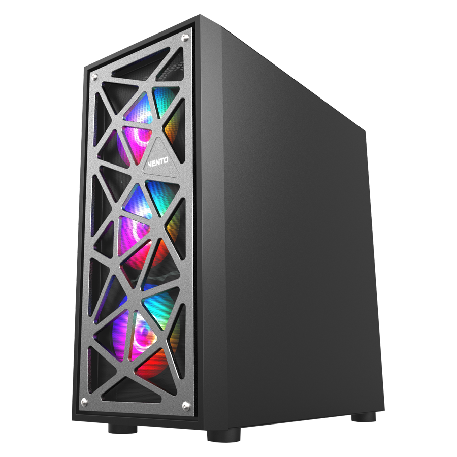 Vento VG12AL FSP 600W 80+ PSU 4x120mm RGB Fan Temperli Cam USB 3.0 Mesh E-ATX Mid-Tower Gaming (Oyuncu) Kasa