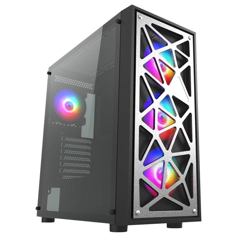 Vento VG12AL FSP 600W 80+ PSU 4x120mm RGB Fan Temperli Cam USB 3.0 Mesh E-ATX Mid-Tower Gaming (Oyuncu) Kasa