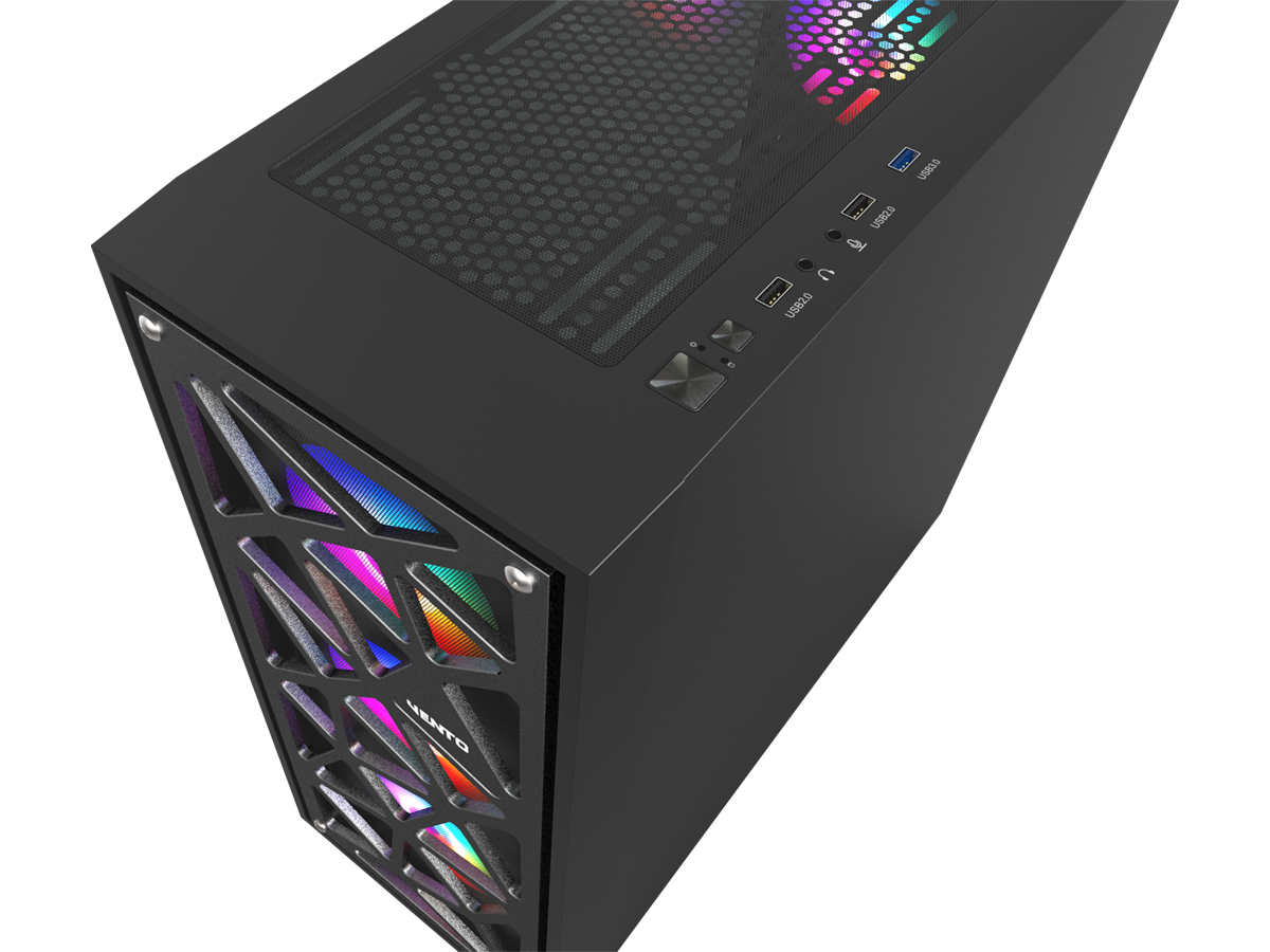 Vento VG12AL FSP 600W 80+ PSU 4x120mm RGB Fan Temperli Cam USB 3.0 Mesh E-ATX Mid-Tower Gaming (Oyuncu) Kasa