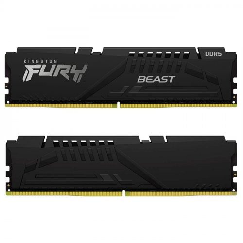 Kingston Fury Beast KF560C36BBEK2/16 16GB (2x8GB) DDR5 6000MHz CL36 Siyah Gaming Ram (Bellek)