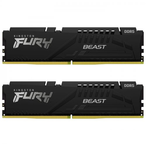 Kingston Fury Beast KF560C36BBEK2/16 16GB (2x8GB) DDR5 6000MHz CL36 Siyah Gaming Ram (Bellek)