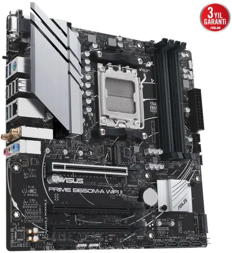 ASUS Prime B650M-A WIFI II AMD B650 Soket AM5 DDR5 6400(OC)MHz mATX Gaming (Oyuncu) Anakart