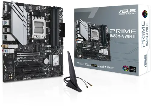 ASUS Prime B650M-A WIFI II AMD B650 Soket AM5 DDR5 6400(OC)MHz mATX Gaming (Oyuncu) Anakart