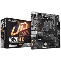 Gigabyte A520M K 1.0 DDR4 AMD A520 Soket AM4 DDR4 5100(OC)MHz mATX Gaming (Oyuncu) Anakart