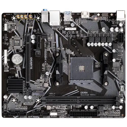 Gigabyte A520M K 1.0 DDR4 AMD A520 Soket AM4 DDR4 5100(OC)MHz mATX Gaming (Oyuncu) Anakart