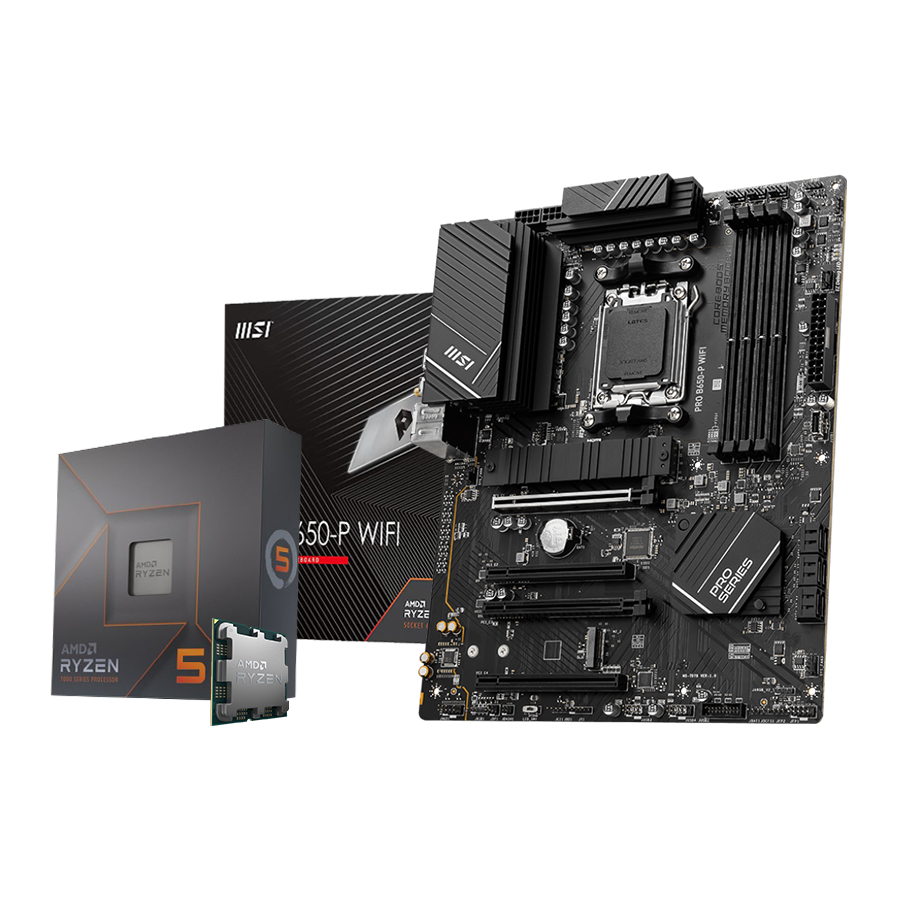 AMD Ryzen 5 7600X İşlemci + MSI PRO B650-P WIFI Anakart Bundle