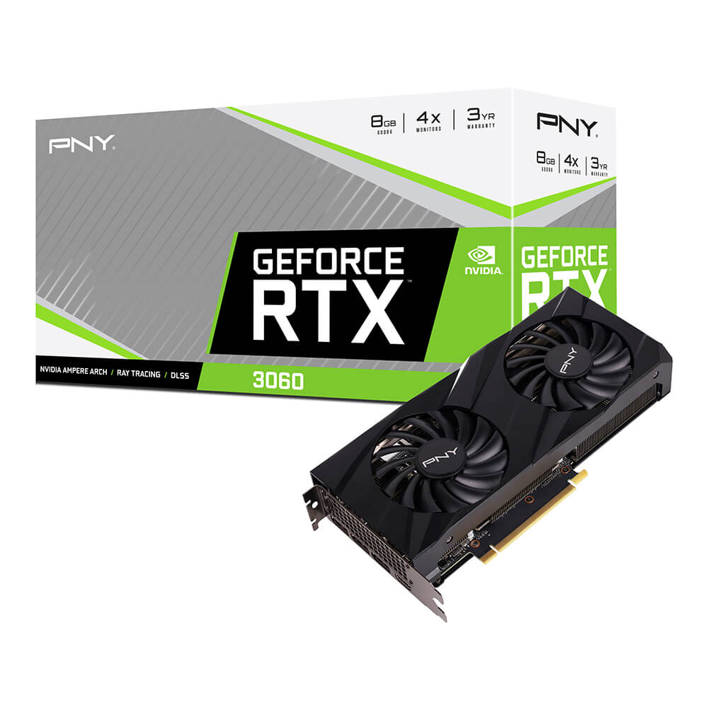 PNY GeForce RTX 3060 8GB VERTO Dual Fan VCG30608DFBPB1 GDDR6 128Bit DX12 Gaming (Oyuncu) Ekran Kartı