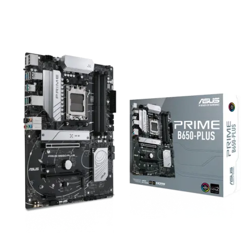 AMD Ryzen 7 7700X 4.70GHz 8 Çekirdek 40MB Önbellek Soket AM5 İşlemci + Asus Prime B650-Plus AMD B650 Soket AM5 DDR5 6400(OC)MHz ATX Gaming (Oyuncu) Anakart Bundle