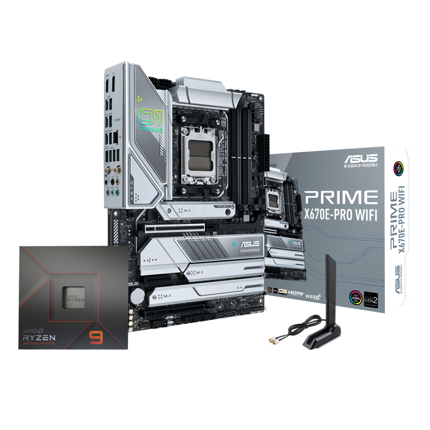 AMD Ryzen 9 7900X İşlemci + Asus Prime X670E-Pro WIFI Anakart Bundle