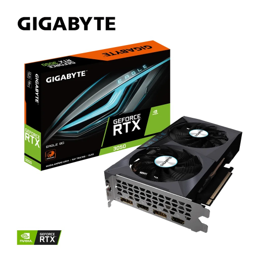 Gigabyte GeForce RTX 3050 Eagle 8G GV-N3050EAGLE OC-8GD 8GB GDDR6 128Bit DX12 Gaming (Oyuncu) Ekran Kartı