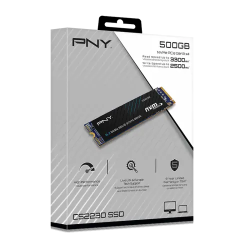 PNY CS2230 M280CS2230-500-RB 500GB 3300/2500MB/s PCIe NVMe M.2 SSD Disk