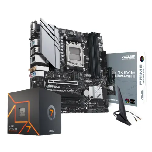 AMD Ryzen 7 7700 şlemci + Asus Prime B650M-A WIFI II Anakart Bundle