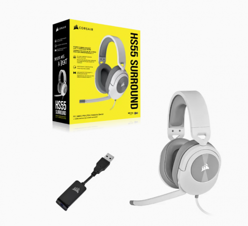 Corsair HS55 CA-9011266-EU Dolby Audio 7.1 Surround Mikrofonlu Beyaz Kulaklık 