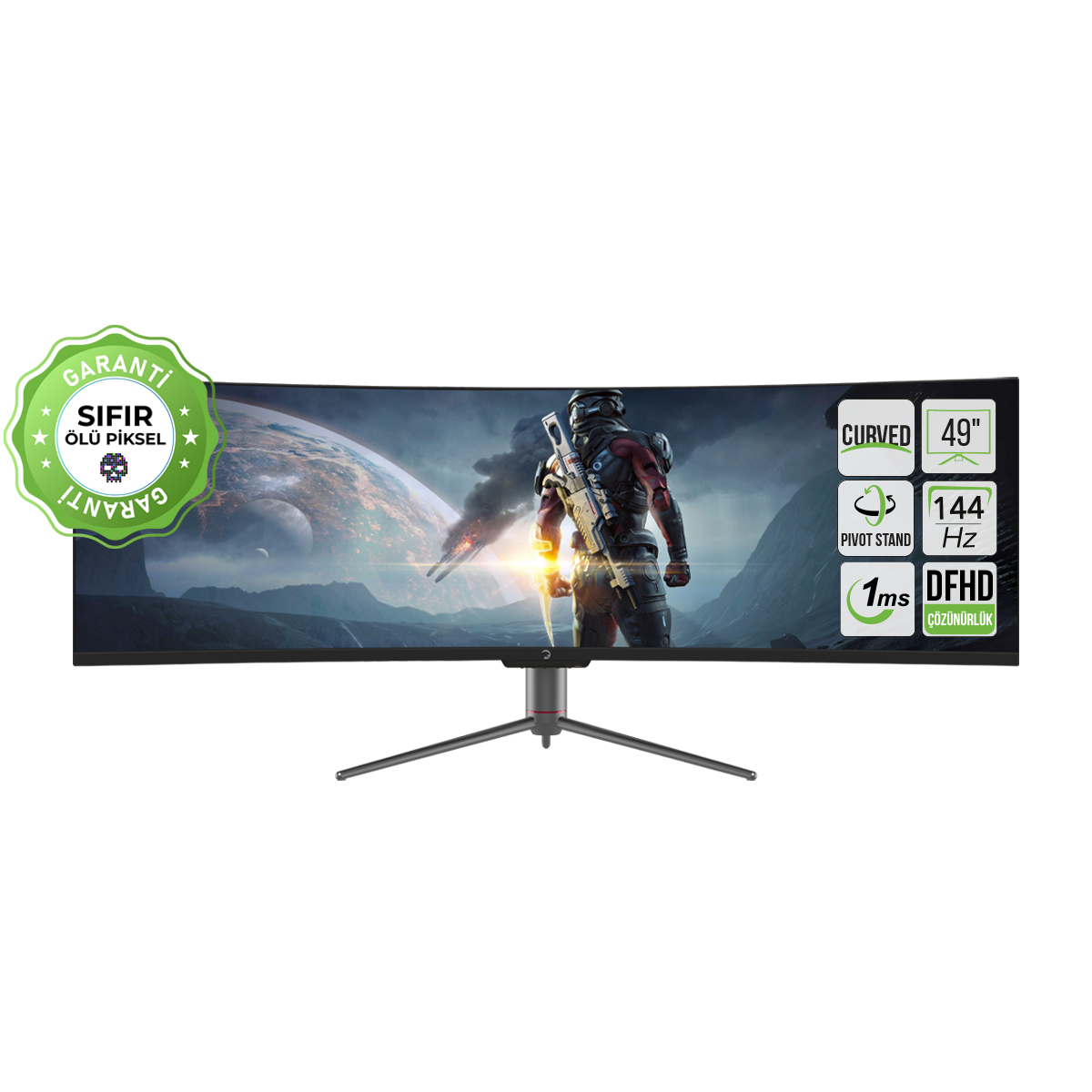 GamePower WQ49 49'' 1ms 144Hz Curved DFHD 3840*1080 Gaming Monitör (Sıfır Ölü Piksel Garantili)