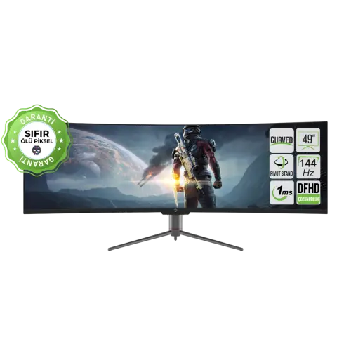 GamePower WQ49 49'' 1ms 144Hz Curved DFHD 3840*1080 Gaming Monitör (Sıfır Ölü Piksel Garantili)