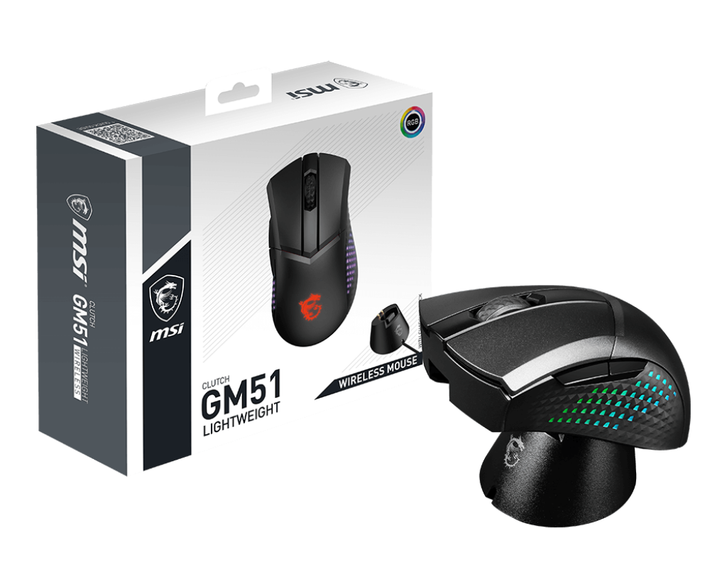 MSI Clutch GM51 Lightweigth Wireless 26000DPI 6 Tuş RGB Optik Kablosuz Gaming Mouse