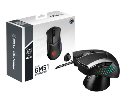 MSI Clutch GM51 Lightweigth Wireless 26000DPI 6 Tuş RGB Optik Kablosuz Gaming Mouse
