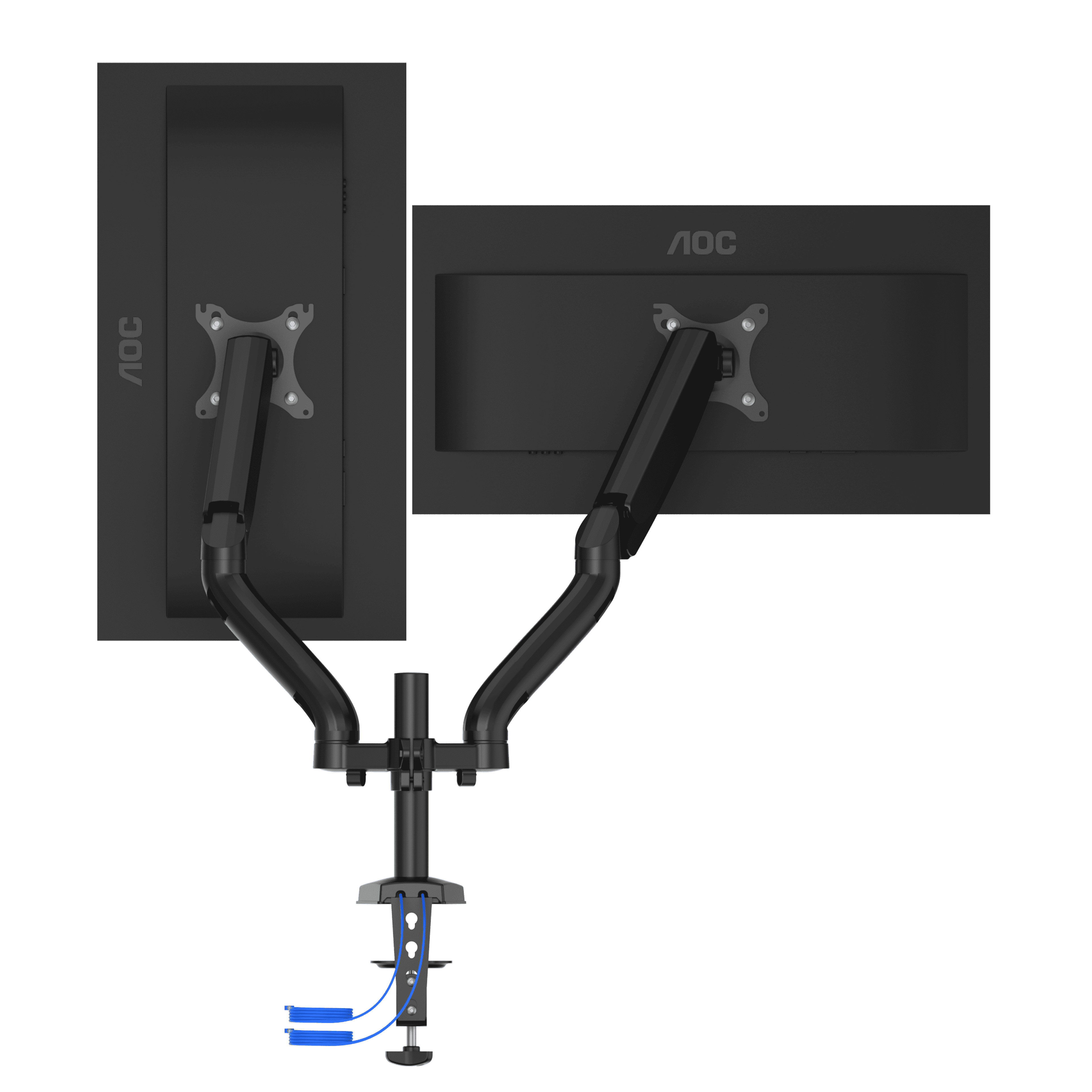 AOC  AD110DX 13″- 31.5″ Çift Montaj  Mekanik  Amortisörlü Monitör Askı Aparatı