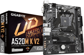 Gigabyte A520M K V2 1.0 DDR4 AMD A520 Soket AM4 DDR4 5100(OC)MHz mATX Gaming (Oyuncu) Anakart