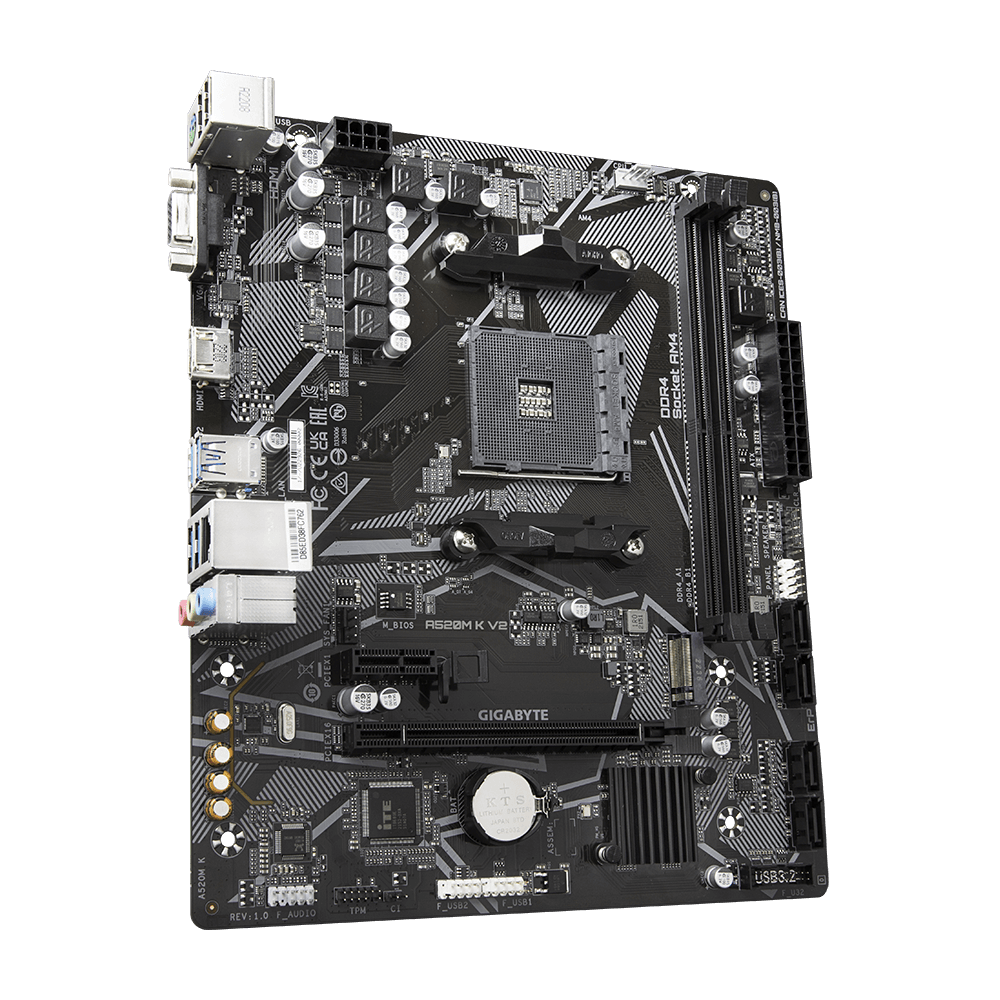 Gigabyte A520M K V2 1.0 DDR4 AMD A520 Soket AM4 DDR4 5100(OC)MHz mATX Gaming (Oyuncu) Anakart