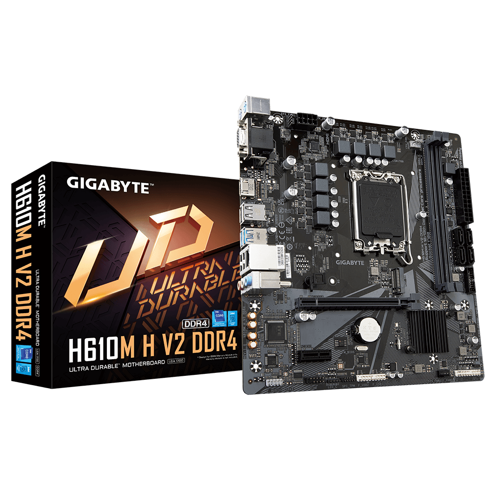 Gigabyte H610M H V2 DDR4 Intel H610 Soket 1700 DDR4 3200MHz mATX Gaming (Oyuncu) Anakart