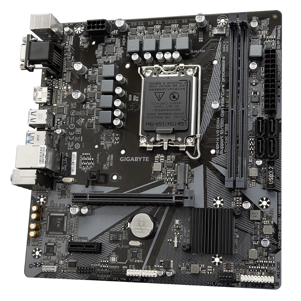 Gigabyte H610M H V2 DDR4 Intel H610 Soket 1700 DDR4 3200MHz mATX Gaming (Oyuncu) Anakart