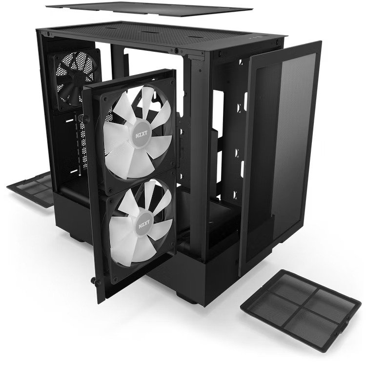 NZXT H Series H5 Flow RGB CC-H51FB-R1 Siyah ATX Mid Tower Gaming (Oyuncu) Kasa