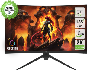 GamePower Intense X60 27'' 1ms 165Hz Curved 2K WQHD 2560*1440 RGB Gaming Monitör