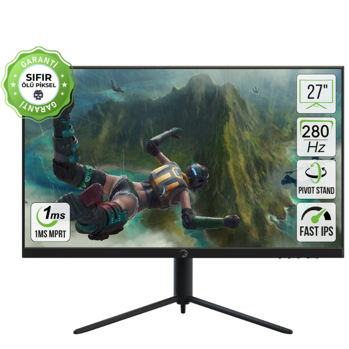 GamePower ACE A80 27″ 1ms 280Hz Fast IPS Ayarlanabilir Pivot Stand FHD RGB Gaming Monitör
