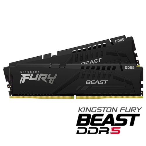 Kingston Fury Beast KF552C40BBK2/64 64GB (2x32GB) DDR5 5200MHz CL40 Siyah Gaming Ram (Bellek)
