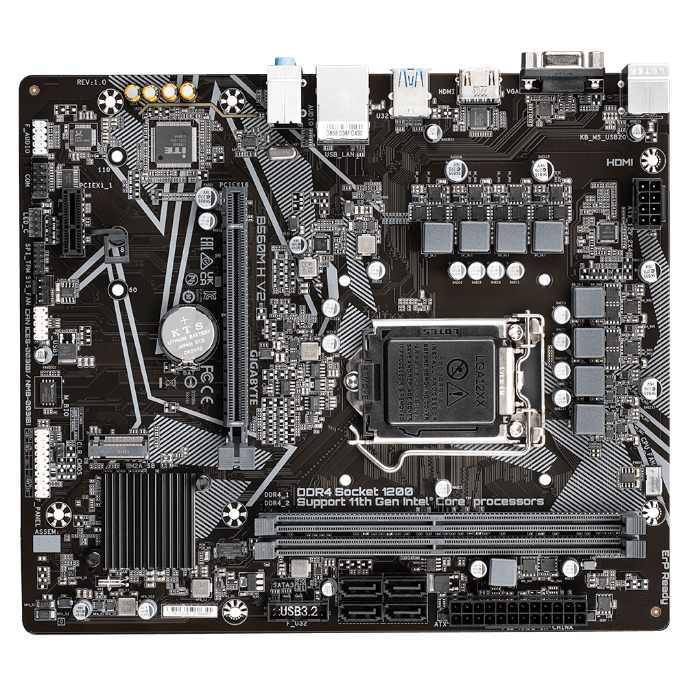Gigabyte B560M H V2 Intel B560 Soket 1200 DDR4 3200MHz mATX Gaming (Oyuncu) Anakart