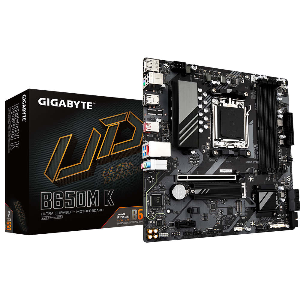 Gigabyte B650M K AMD B650 Soket AM5 DDR5 6400(OC)MHz mATX Gaming (Oyuncu) Anakart