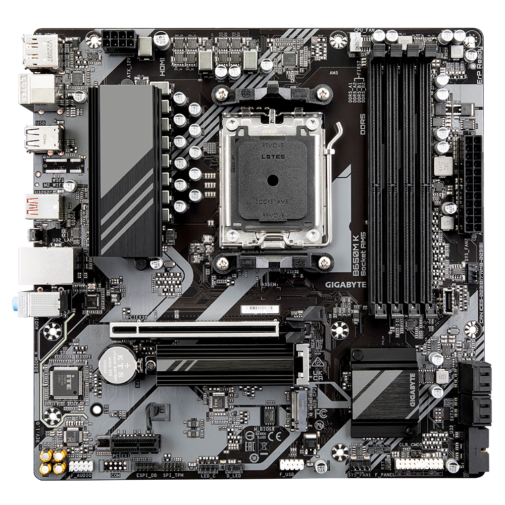 Gigabyte B650M K AMD B650 Soket AM5 DDR5 6400(OC)MHz mATX Gaming (Oyuncu) Anakart