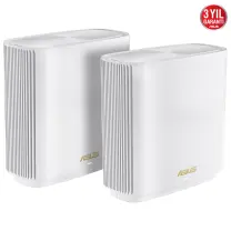 ASUS ZenWiFi AX XT8 (W-2-PK) Tüm Evi Kapsayan Tri-Band Wi-Fi 6 Mesh Sistemi (Beyaz İkili Paket)