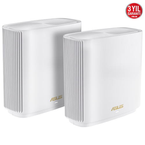 ASUS ZenWiFi AX XT8 (W-2-PK) Tüm Evi Kapsayan Tri-Band Wi-Fi 6 Mesh Sistemi (Beyaz İkili Paket)
