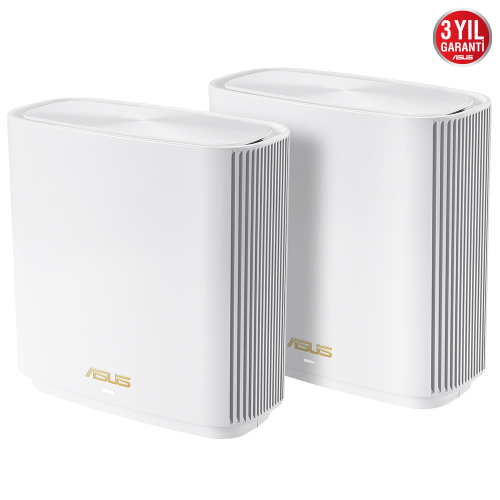 ASUS ZenWiFi AX XT8 (W-2-PK) Tüm Evi Kapsayan Tri-Band Wi-Fi 6 Mesh Sistemi (Beyaz İkili Paket)