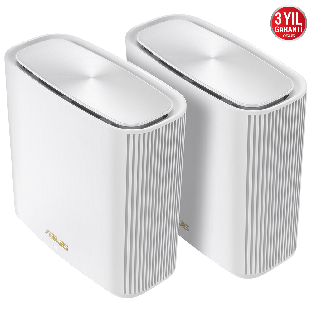 ASUS ZenWiFi AX XT8 (W-2-PK) Tüm Evi Kapsayan Tri-Band Wi-Fi 6 Mesh Sistemi (Beyaz İkili Paket)