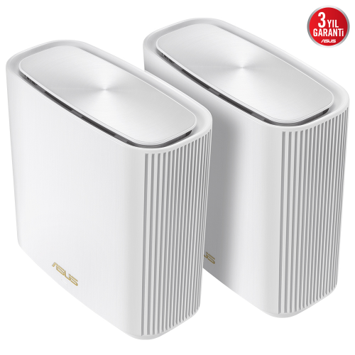 ASUS ZenWiFi AX XT9 (W-2-PK) Tüm Evi Kapsayan Tri-Band Wi-Fi 6 Mesh Sistemi (Beyaz İkili Paket)