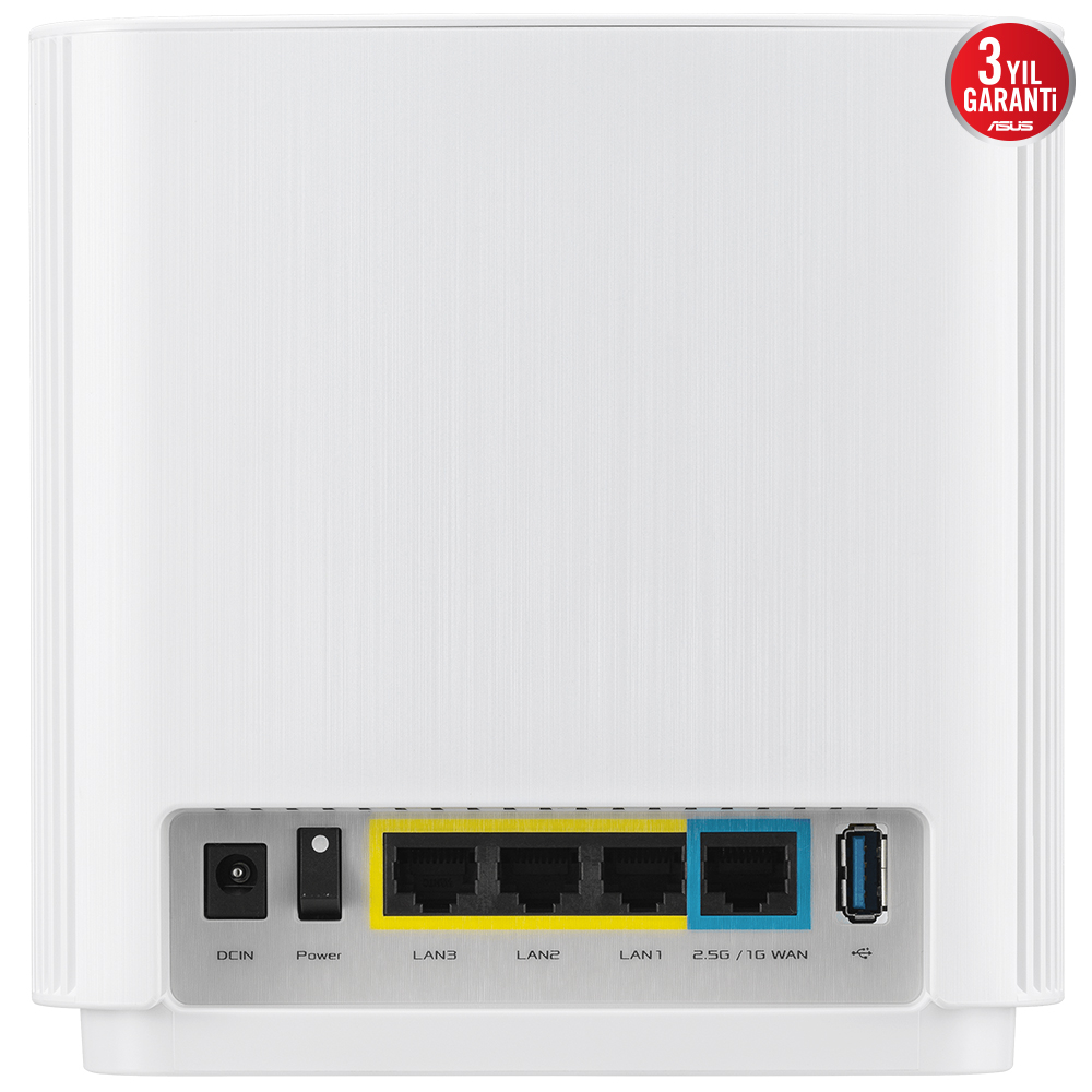 ASUS ZenWiFi AX XT9 (W-2-PK) Tüm Evi Kapsayan Tri-Band Wi-Fi 6 Mesh Sistemi (Beyaz İkili Paket)