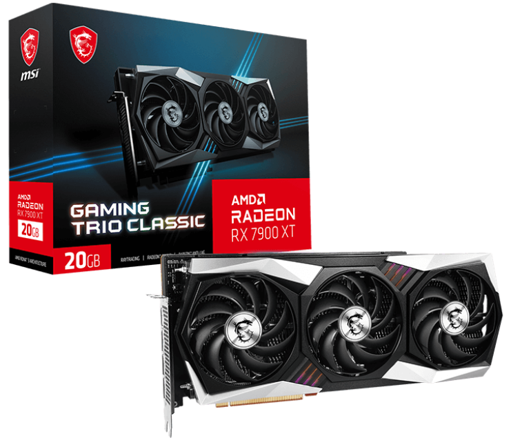 MSI Radeon RX 7900 XT GAMING TRIO 20G GDDR6 320Bit DX12 Gaming (Oyuncu) Ekran Kartı