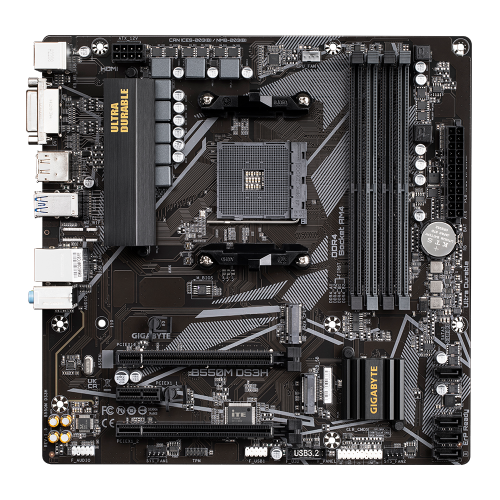 Gigabyte B550M DS3H AMD B550 Soket AM4 DDR4 4733(OC)MHz mATX Gaming (Oyuncu) Anakart