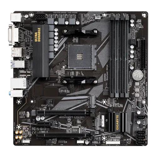Gigabyte B550M DS3H AMD B550 Soket AM4 DDR4 4733(OC)MHz mATX Gaming (Oyuncu) Anakart