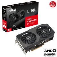 Asus Dual Radeon RX 7600 OC DUAL-RX7600-O8G GDDR6 128Bit DX12 Gaming (Oyuncu) Ekran Kartı