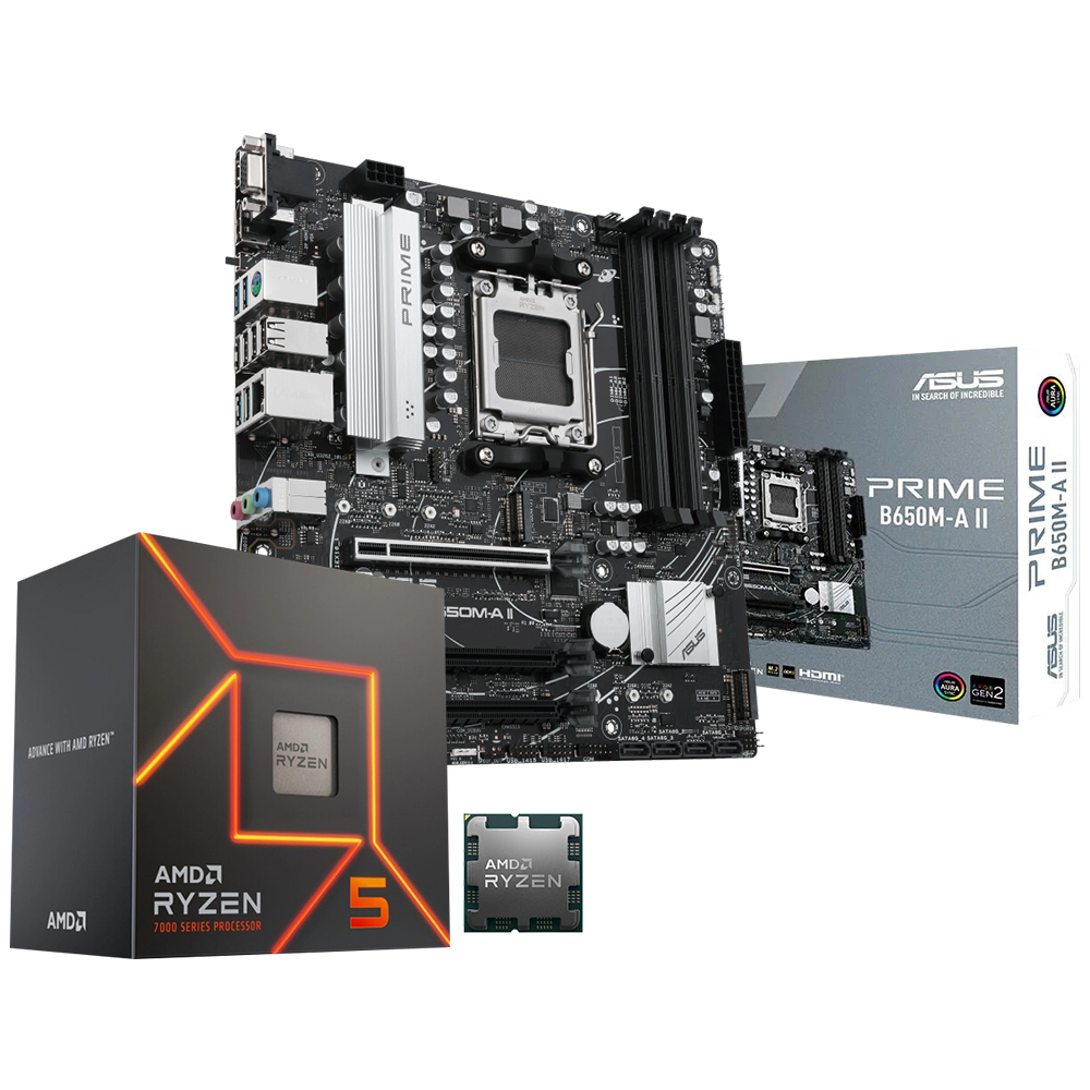 AMD Ryzen 5 7600 İşlemci + Asus Prime B650M-A II Anakart Bundle