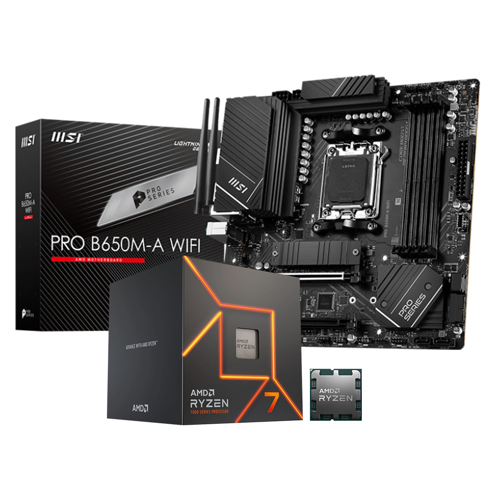 AMD Ryzen 7 7700 İşlemci + MSI PRO B650M-A WIFI Anakart Bundle