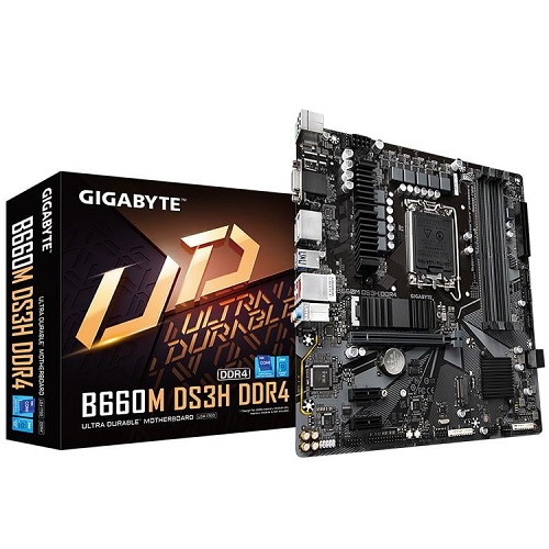 Gigabyte B660M DS3H Intel B660 Soket 1700p DDR4 5333(OC)MHz mATX Gaming (Oyuncu) Anakart