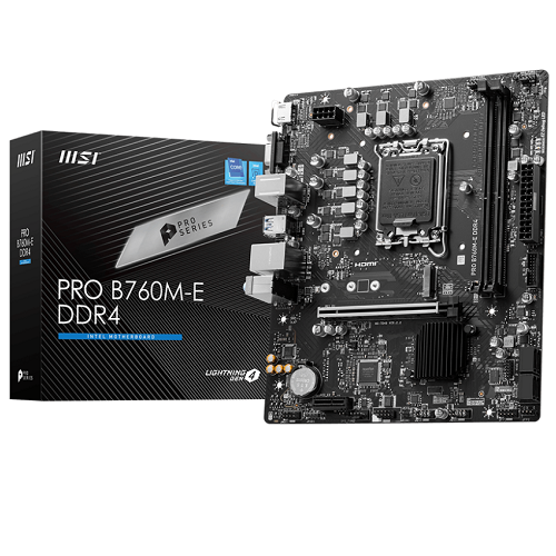 MSI Pro B760M-E DDR4 Intel B760 Soket 1700 DDR4 4800(OC)MHz mATX Gaming (Oyuncu) Anakart