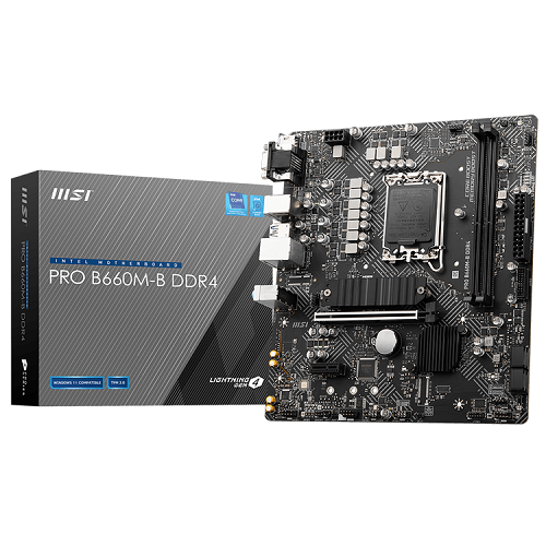 MSI PRO B660M-B DDR4 Intel B660 Soket 1700 DDR4 4600(OC)MHz mATX Gaming (Oyuncu) Anakart